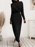'Zosia' Ruched Turtleneck Dress - Celes Fashion